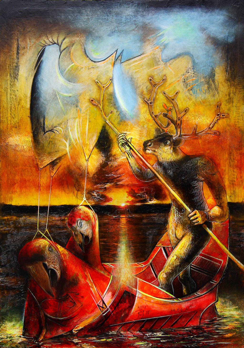 Brodar, mešana tehnika na platnu, 70 cm x 50 cm, 2008