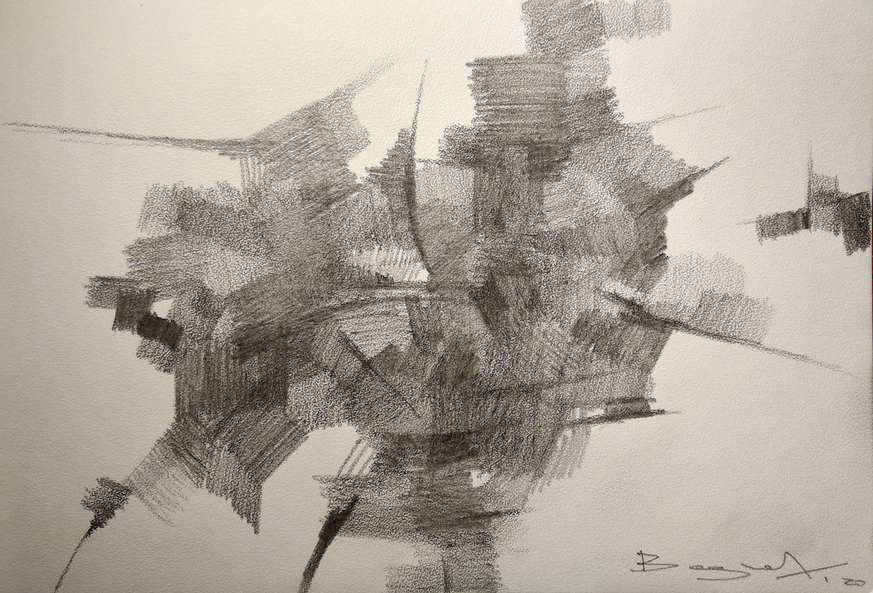 Bagrat Arazyan, Brez naslova, risba s svinčnikom, 13 cm x 19 cm, 2020