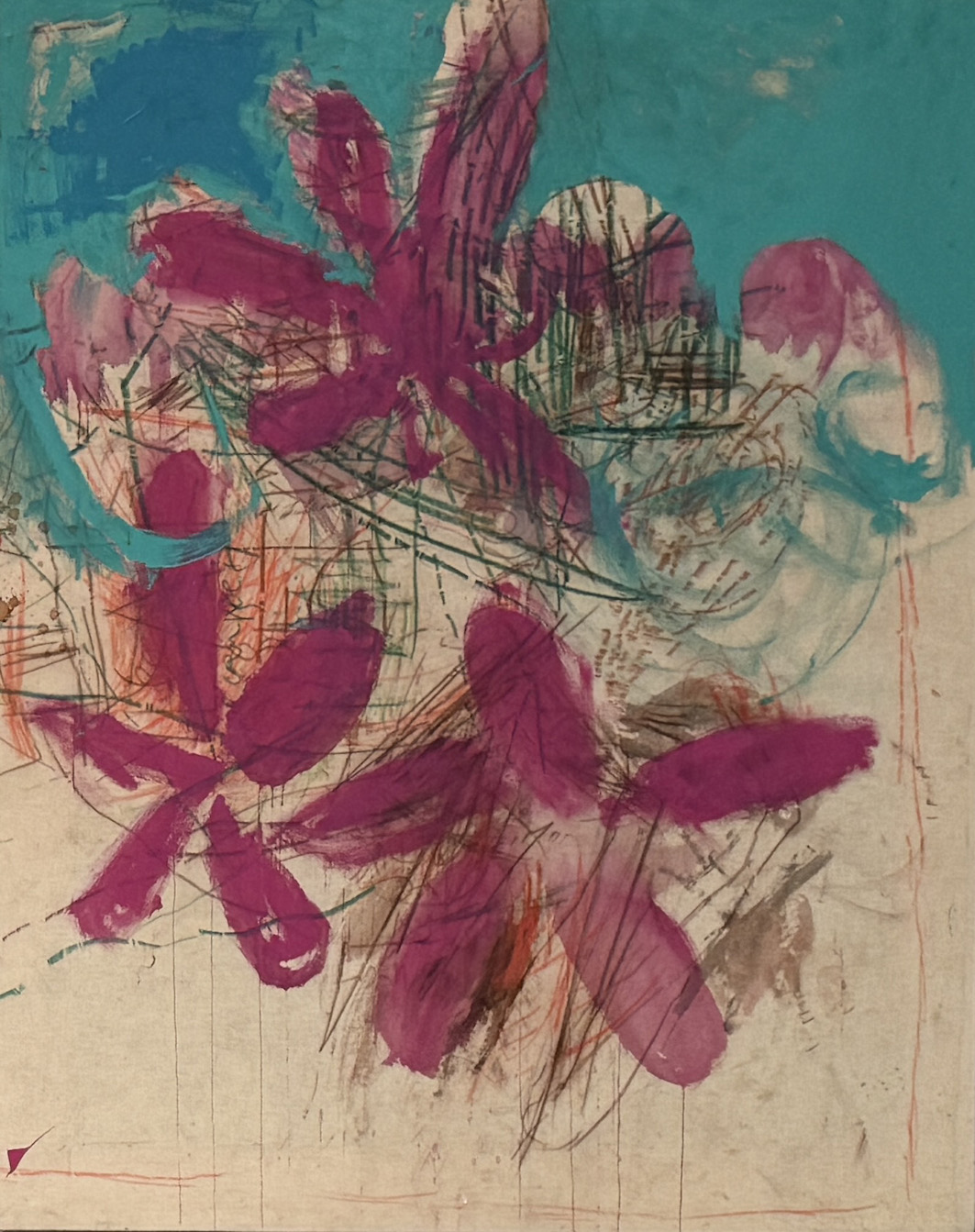 Rože zla, mešana tehnika, 90 cm x 70 cm, 2018