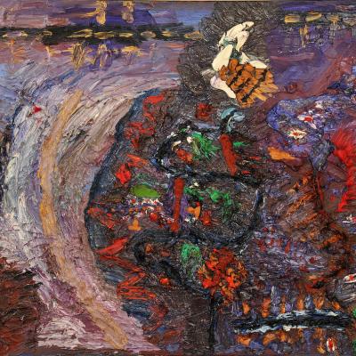 Damjan Šturm, Ljubezen, olje na platno, 60 x 80 cm, 2014